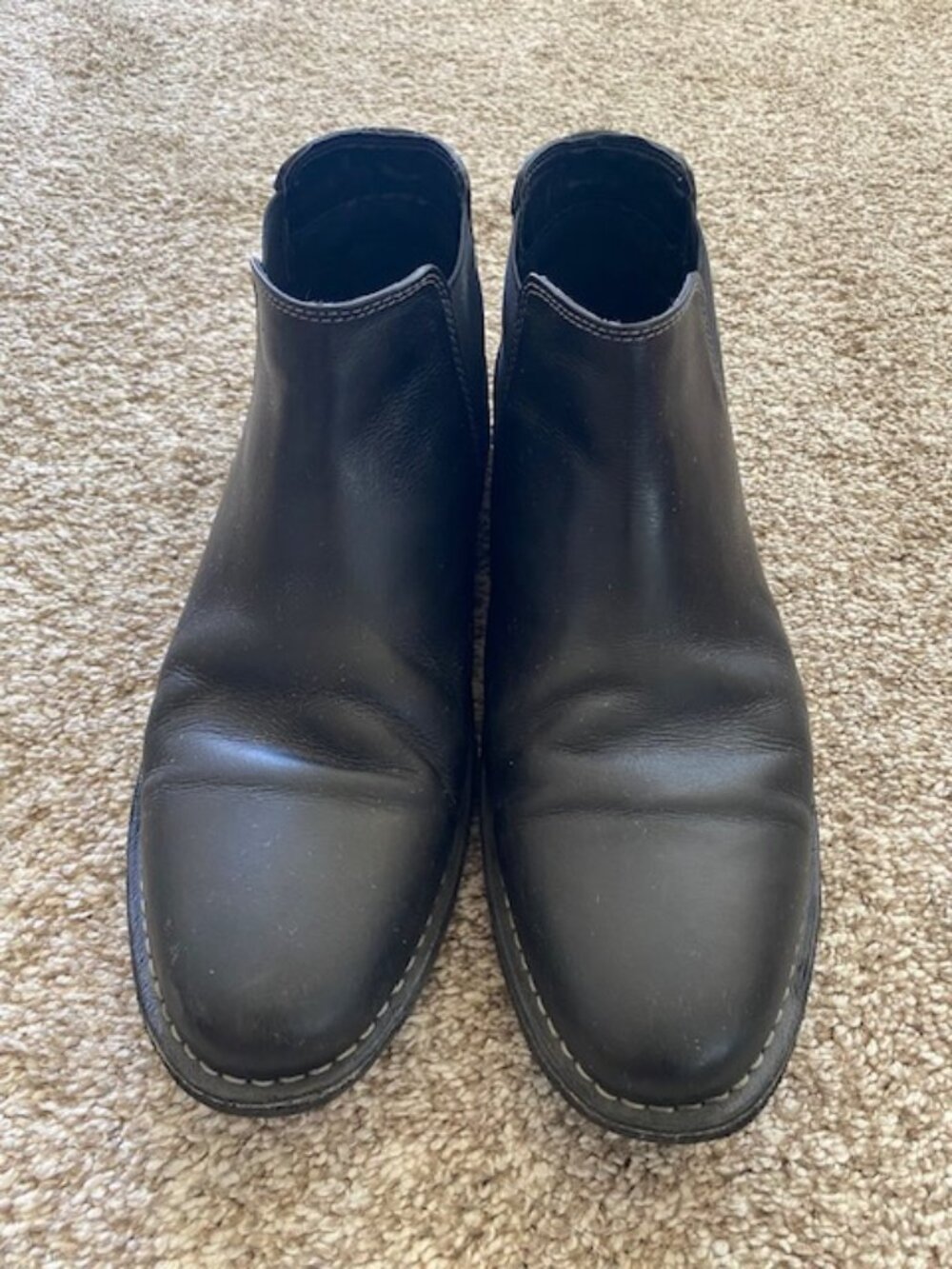 Reaction Kenneth Cole Men's Chelsea Ankle Boots Leather Black Shoes Size 12